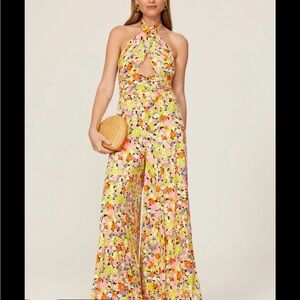 AFRM Multicolor Floral Halter Jumpsuit
